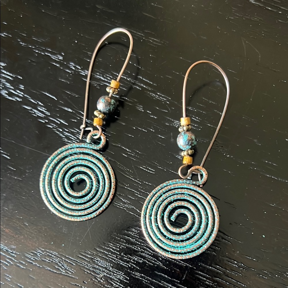 Elegant Spiral Drop Earrings-NWT